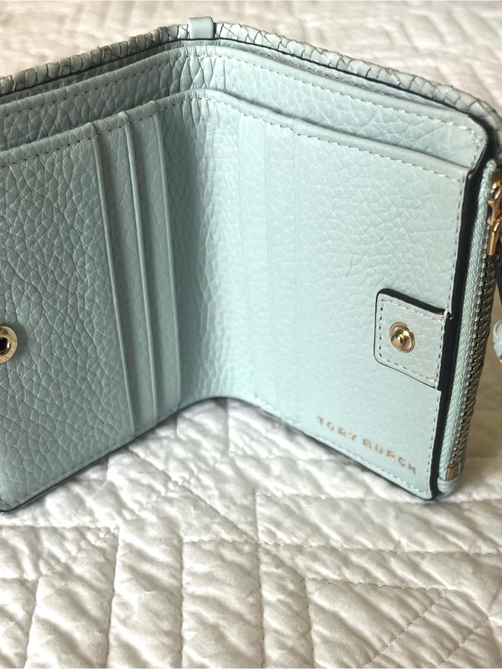 Tory Burch Taylor Mini Wallet Light Blue - Picture 6 of 10